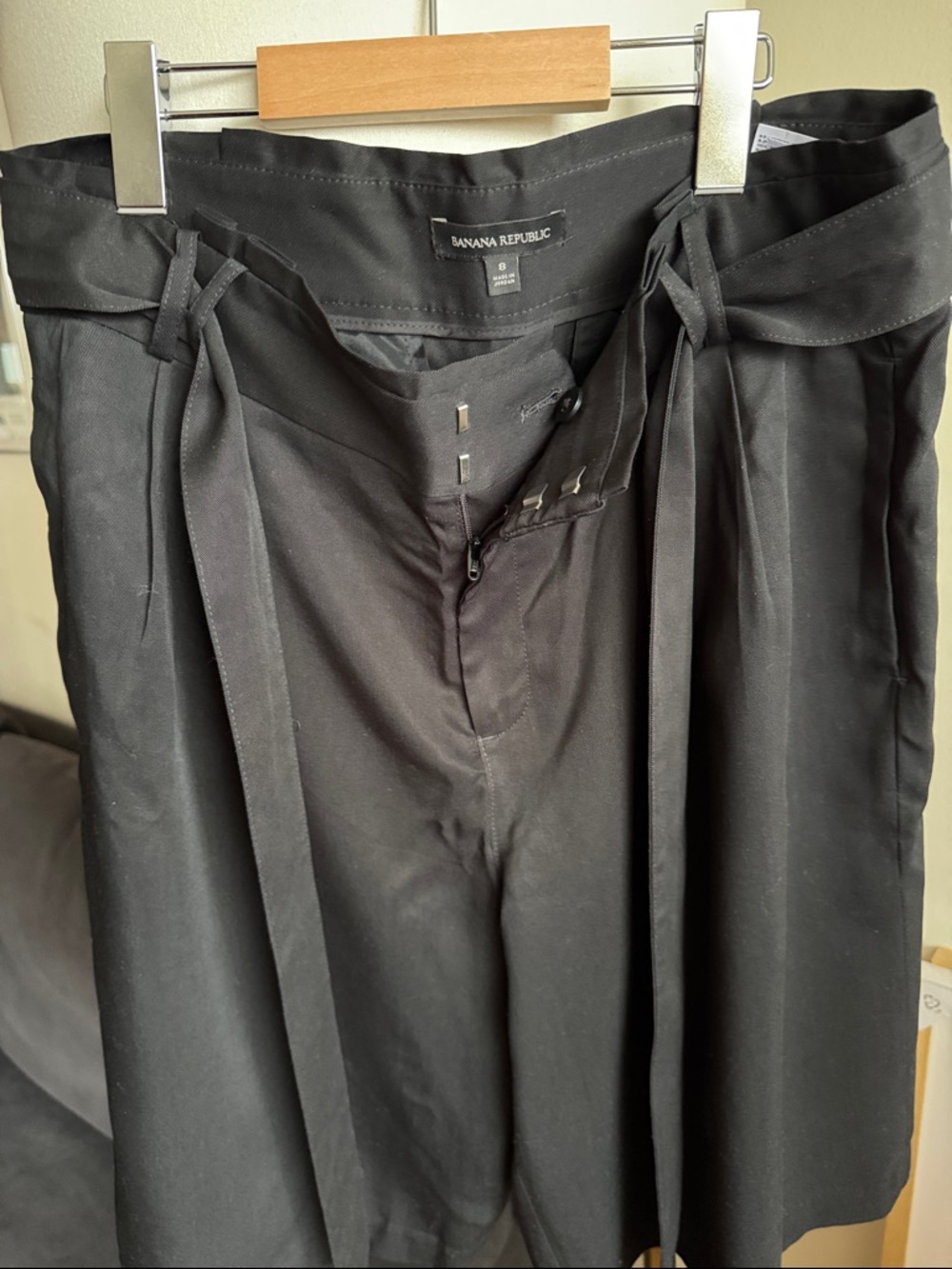 Banana Republic Black Satin Tie-Waist Bermuda Shorts - Picture 4 of 8